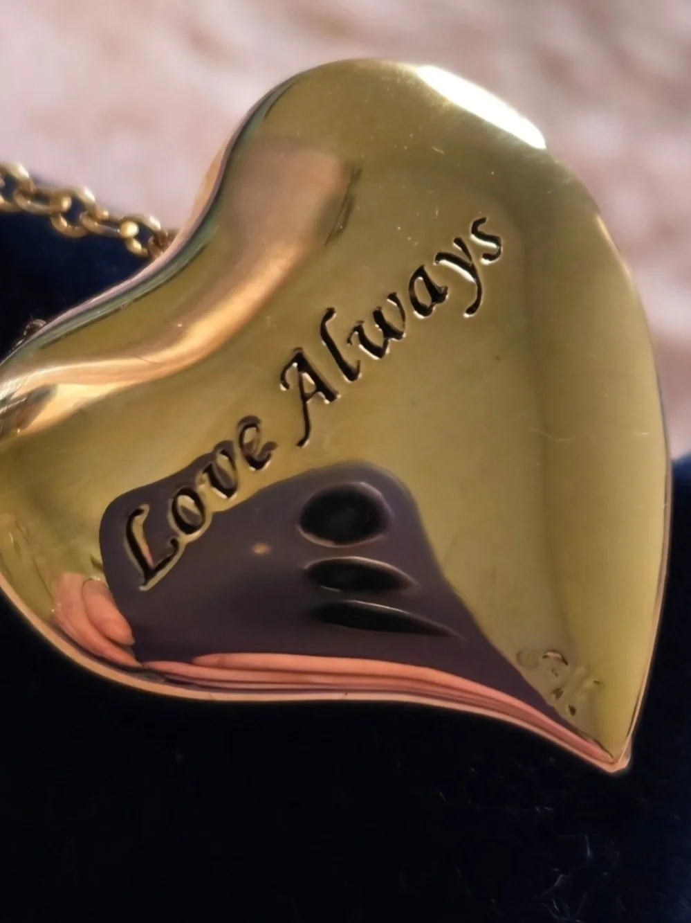 The Bradford Exchange Gold Heart Necklace with Crystal Ribbon Accent
